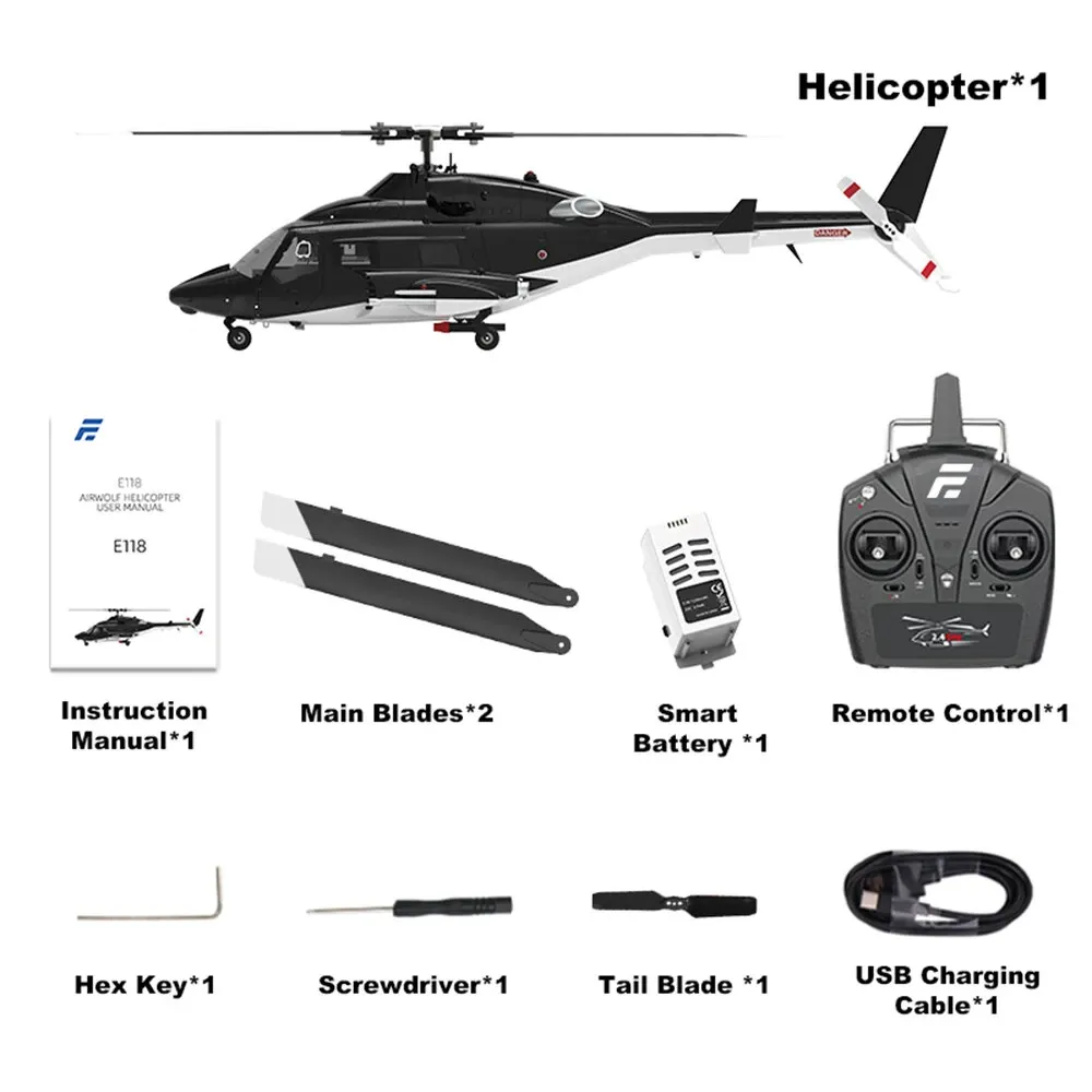  E188 Scale Flybarless RC Helicopter