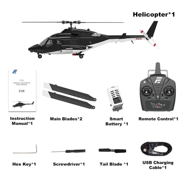  E188 Scale Flybarless RC Helicopter
