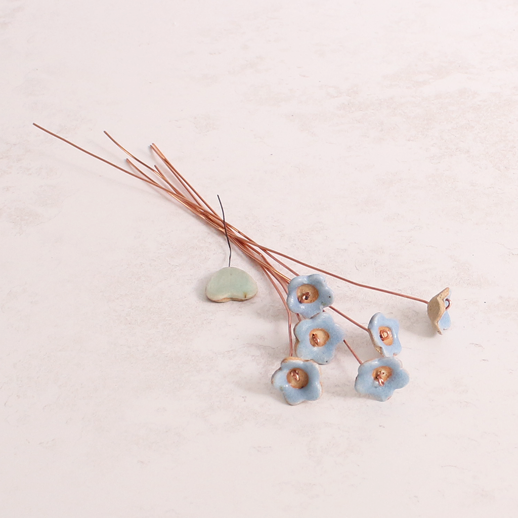 Forget-Me-Not Ceramic Flower Bouquet