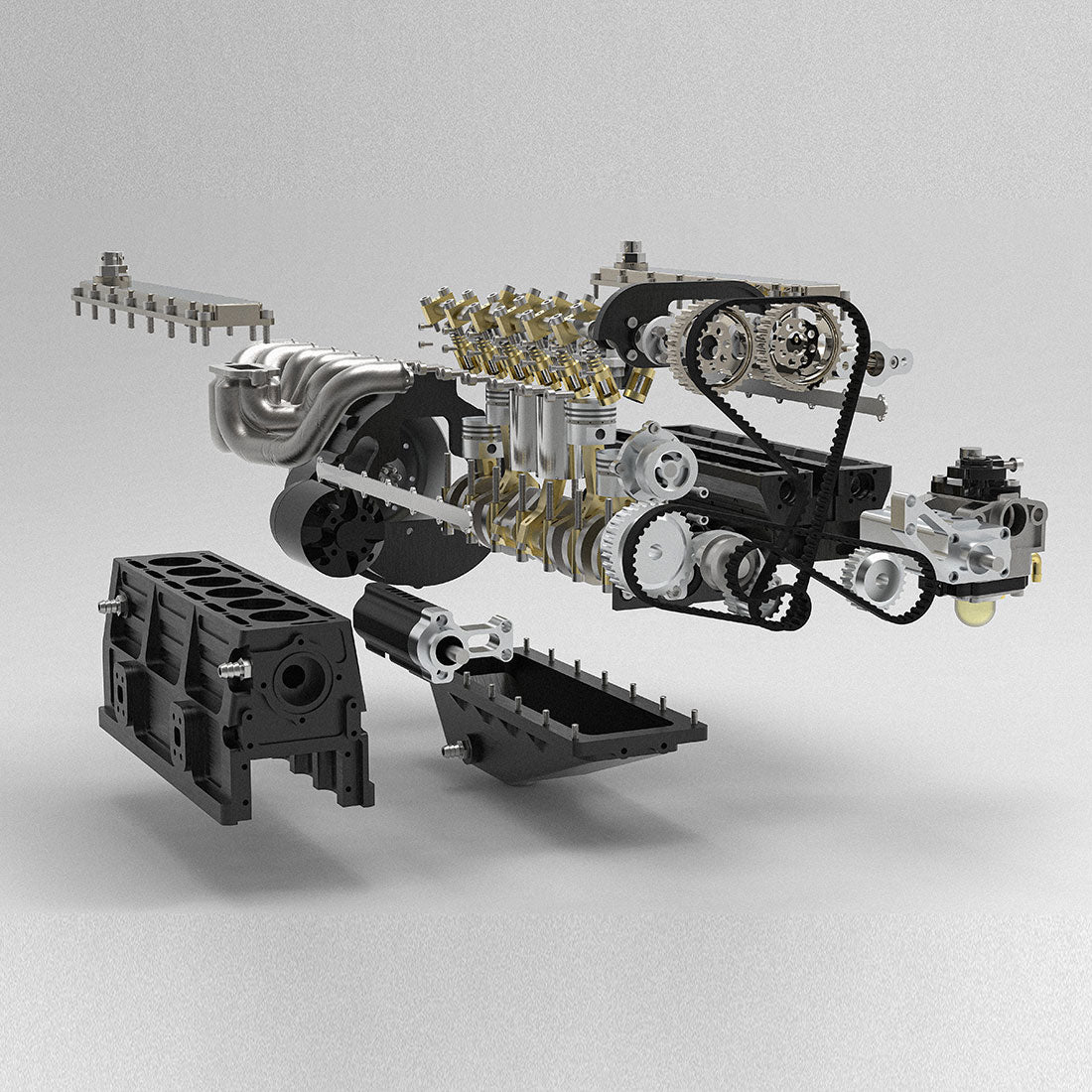  GS-L6 1/5 Scale 28CC Inline 6-Cylinder DOHC 4-Stroke Water-Cooled Gasoline IC Engine Model