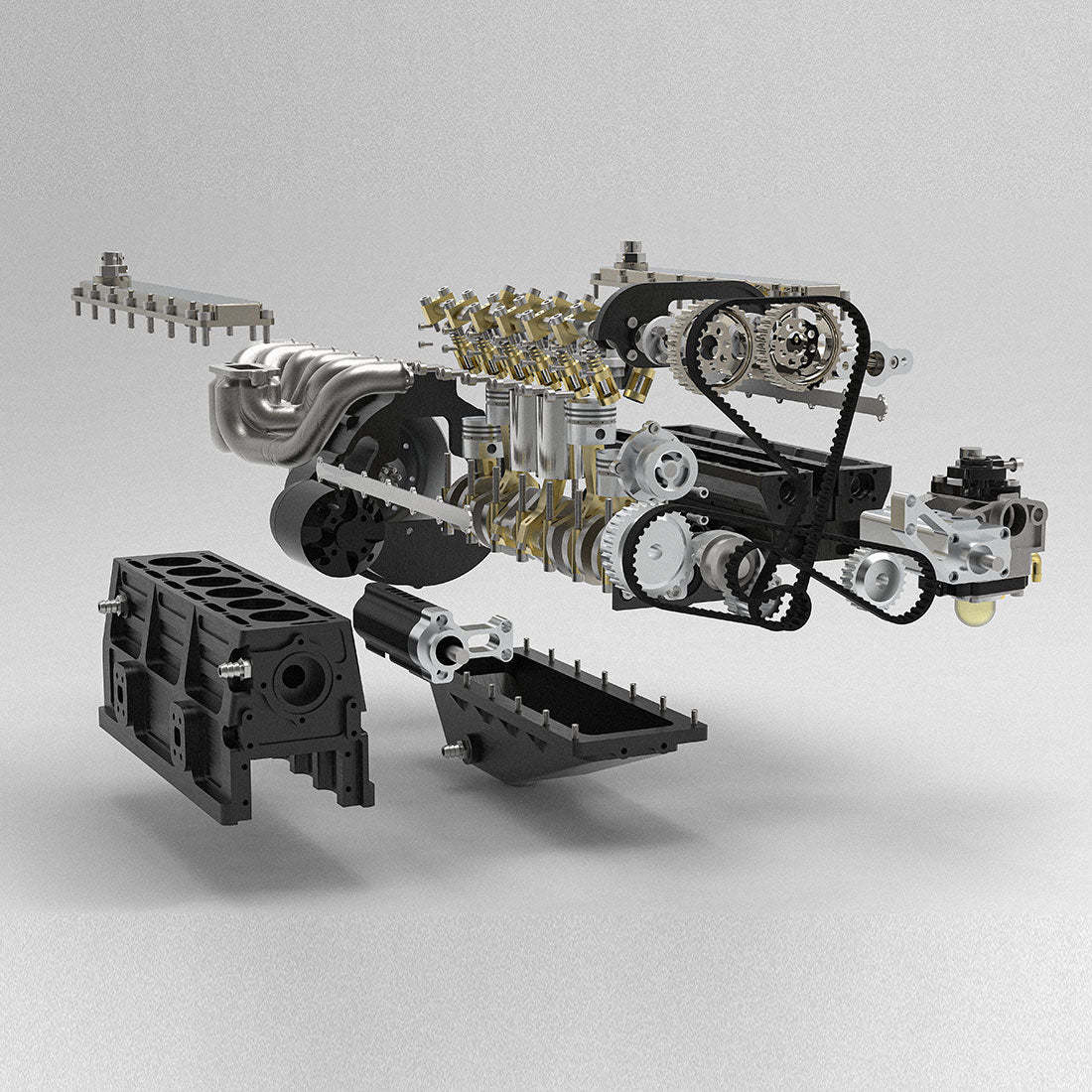  GS-L6 1/5 Scale 28CC Inline 6-Cylinder DOHC 4-Stroke Water-Cooled Gasoline IC Engine Model