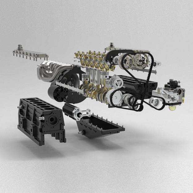  GS-L6 1/5 Scale 28CC Inline 6-Cylinder DOHC 4-Stroke Water-Cooled Gasoline IC Engine Model