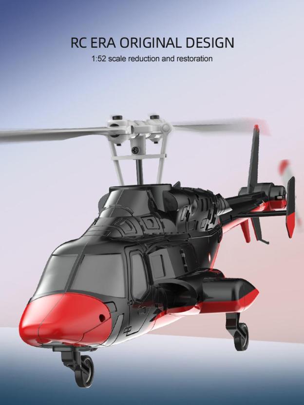 RC ERA A61 Micro RC Airwolf Helicopter 1/53 Scale Gyro with Optical Flow Altitude Hold RTF