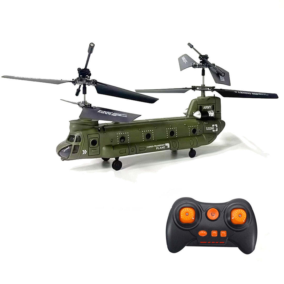 S026H Chinook Military Transport RC Helicopter 2.4G RC 3CH Dual-Rotor Military Aircraft Model RTF