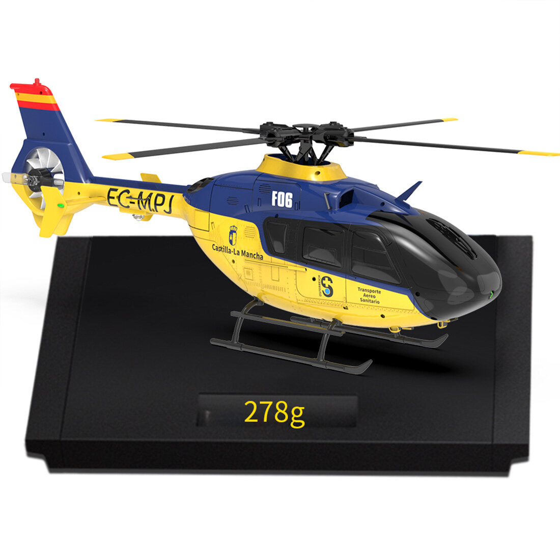  F06 1/36 Scale EC 135 2.4G 6CH Brushless Direct Drive RC Helicopter 3D/6G Flybarless RTF (mode1/mode2 switchable)