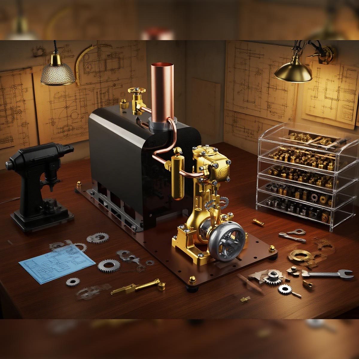 RW-BL1K Steam Engine and Boiler Model Kit