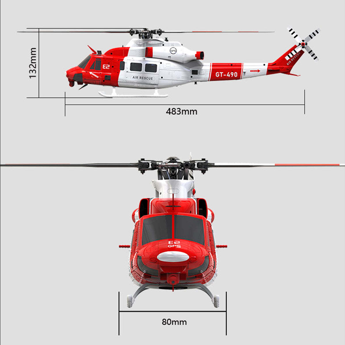  E2 UH-1Y 2.4G 6CH Dual Brushless Direct Drive RC Model 
