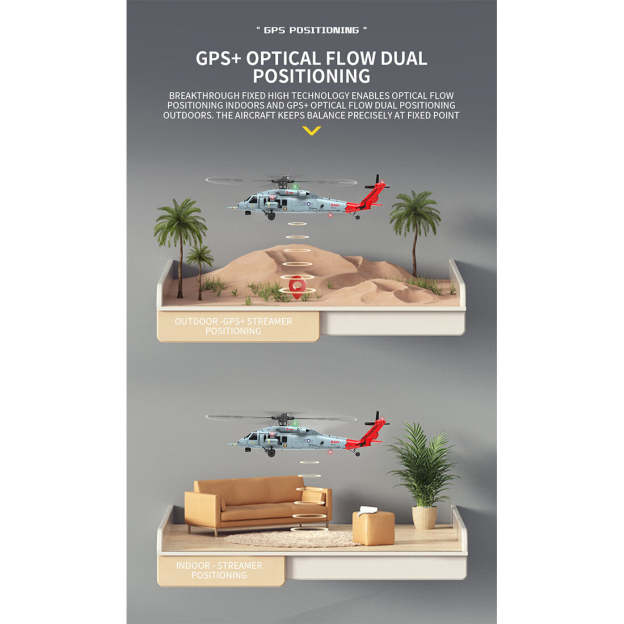  F09-H SH60 Seahawk 8CH RC Helicopter 1/47 Scale 2.4G Dual Brushless DD 6G/3D Stunt Copter Model (Include FC&GPS/RTF Version)