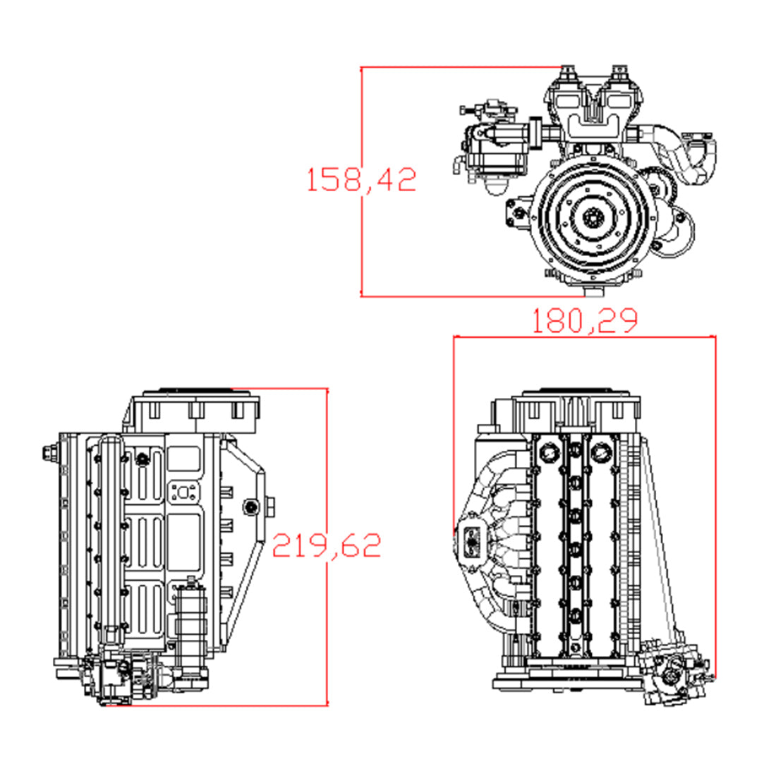  GS-L6 1/5 Scale 28CC Inline 6-Cylinder DOHC 4-Stroke Water-Cooled Gasoline IC Engine Model