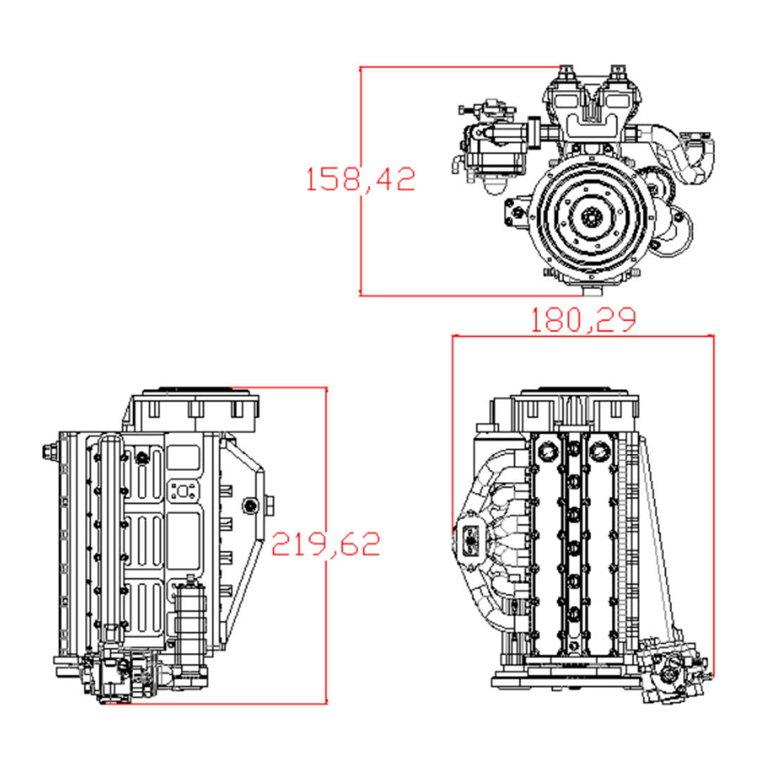  GS-L6 1/5 Scale 28CC Inline 6-Cylinder DOHC 4-Stroke Water-Cooled Gasoline IC Engine Model