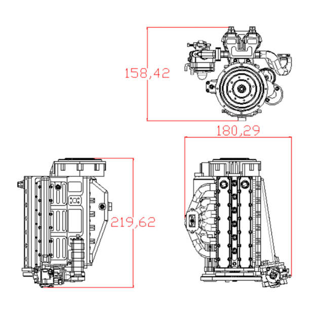  GS-L6 1/5 Scale 28CC Inline 6-Cylinder DOHC 4-Stroke Water-Cooled Gasoline IC Engine Model