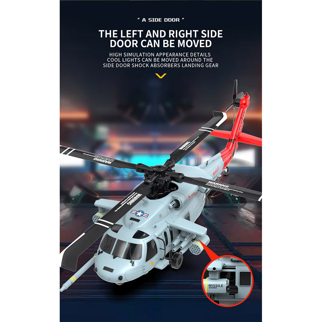  F09-H SH60 Seahawk 8CH RC Helicopter 1/47 Scale 2.4G Dual Brushless DD 6G/3D Stunt Copter Model (Include FC&GPS/RTF Version)