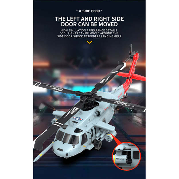  F09-H SH60 Seahawk 8CH RC Helicopter 1/47 Scale 2.4G Dual Brushless DD 6G/3D Stunt Copter Model (Include FC&GPS/RTF Version)