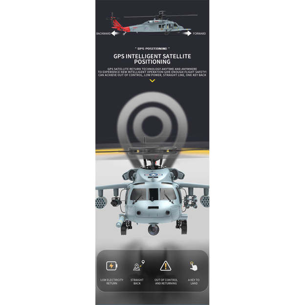  F09-H SH60 Seahawk 8CH RC Helicopter 1/47 Scale 2.4G Dual Brushless DD 6G/3D Stunt Copter Model (Include FC&GPS/RTF Version)