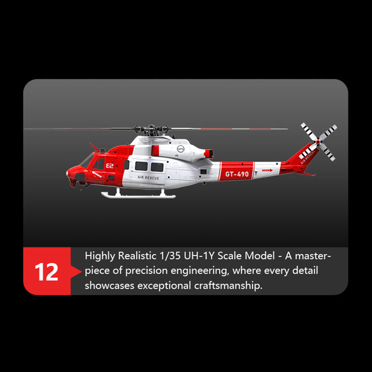  E2 UH-1Y 2.4G 6CH Dual Brushless Direct Drive RC Model 