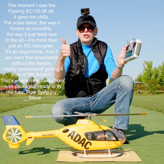 FLYWING EC135 470 Class RC Helicopter ADAC 6CH 2.4G with ACE Flight Controller & GPS