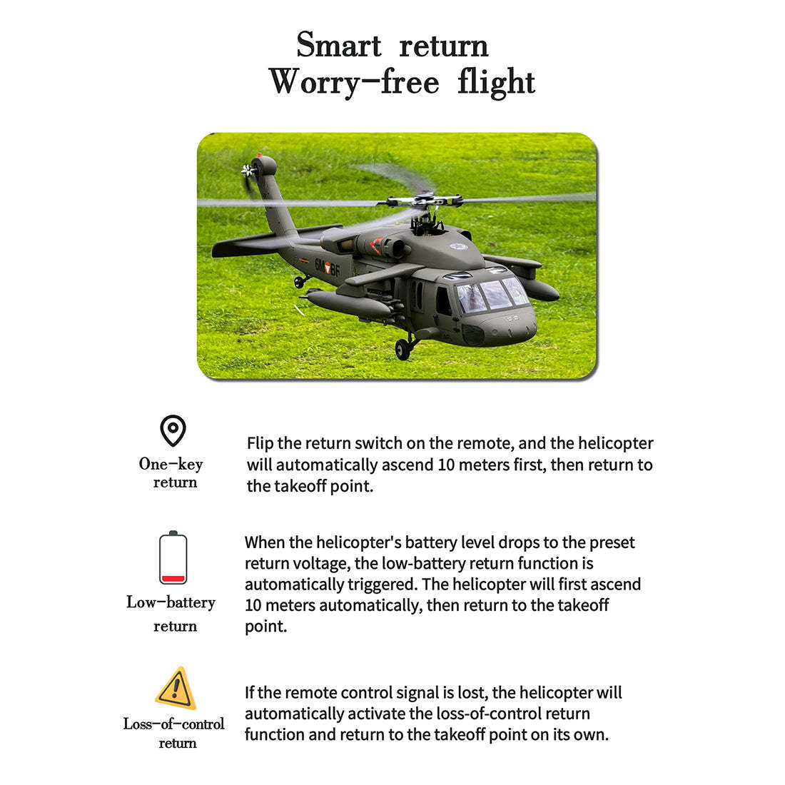 FLISHRC FL500 Black Hawk UH-60 500-Class 2.4GHz 6CH Scale RC 