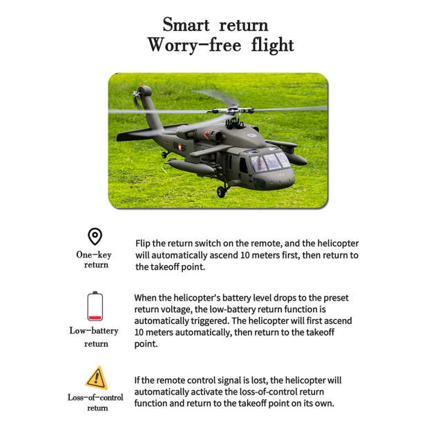 FLISHRC FL500 Black Hawk UH-60 500-Class 2.4GHz 6CH Scale RC 