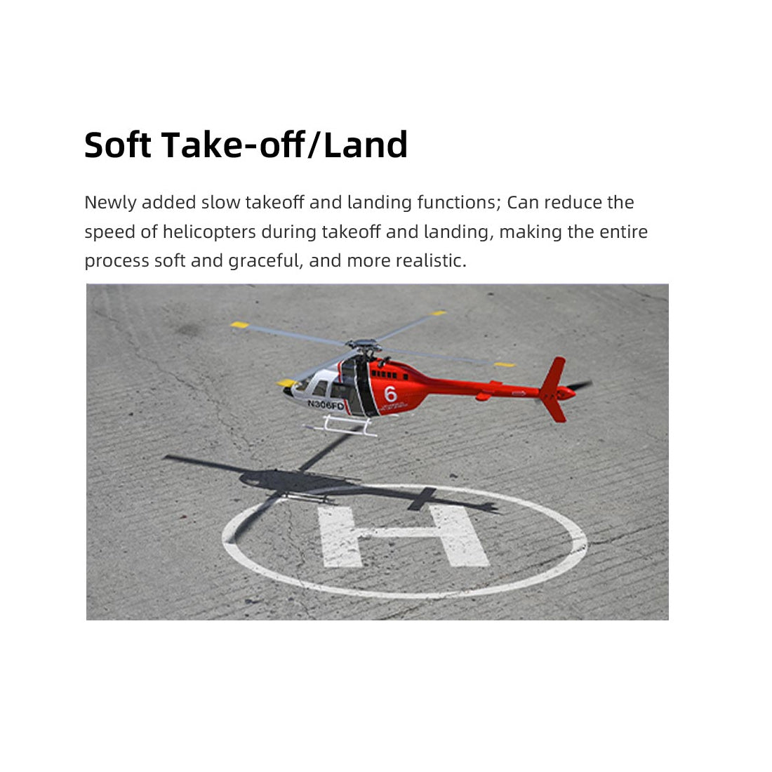 FLYWING Bell-206-V4 470-Class RC Helicopter Model 2.4G RC 6CH Electric Airplane with Model 1 & Model 2 Switchable(RTF Version)