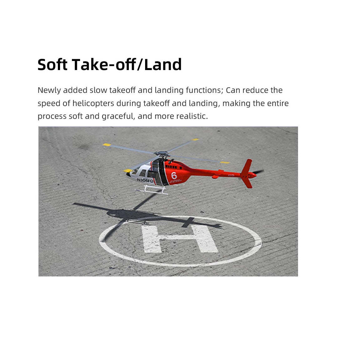 FLYWING Bell-206-V4 470-Class RC Helicopter Model 2.4G RC 6CH Electric Airplane with Model 1 & Model 2 Switchable(RTF Version)