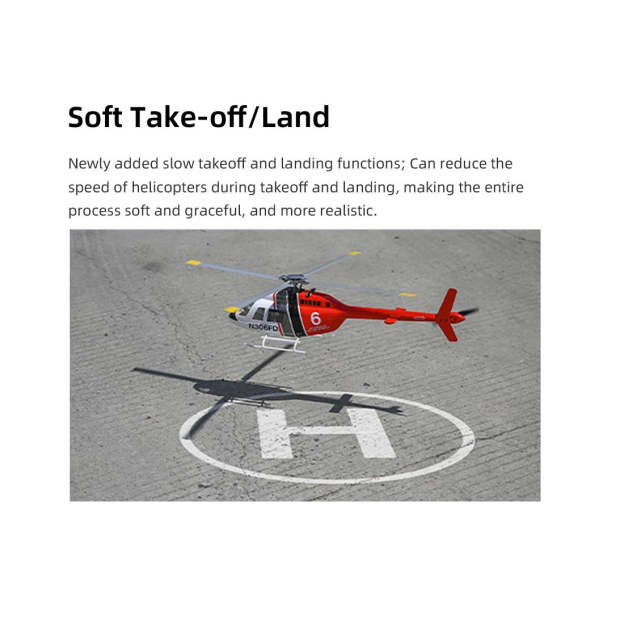 FLYWING Bell-206-V4 470-Class RC Helicopter Model 2.4G RC 6CH Electric Airplane with Model 1 & Model 2 Switchable(RTF Version)