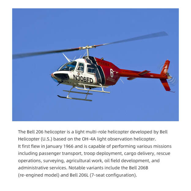 FLYWING Bell-206-V4 470-Class RC Helicopter Model 2.4G RC 6CH Electric Airplane with Model 1 & Model 2 Switchable(RTF Version)