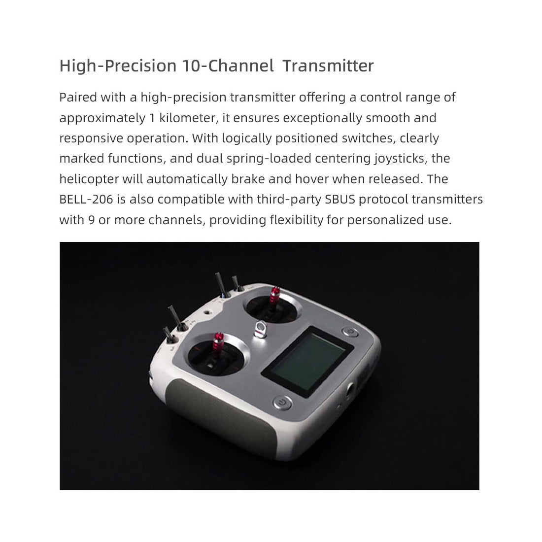 FLYWING Bell-206-V4 470-Class RC Helicopter Model 2.4G RC 6CH Electric Airplane with Model 1 & Model 2 Switchable(RTF Version)