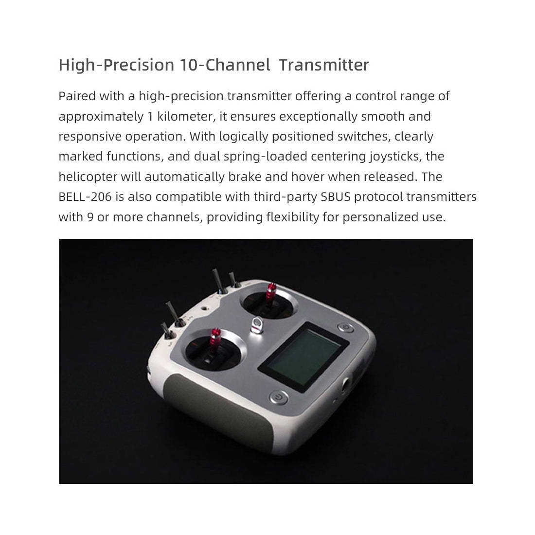 FLYWING Bell-206-V4 470-Class RC Helicopter Model 2.4G RC 6CH Electric Airplane with Model 1 & Model 2 Switchable(RTF Version)