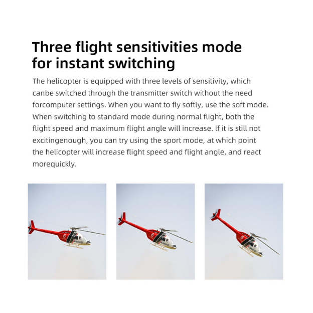 FLYWING Bell-206-V4 470-Class RC Helicopter Model 2.4G RC 6CH Electric Airplane with Model 1 & Model 2 Switchable(RTF Version)