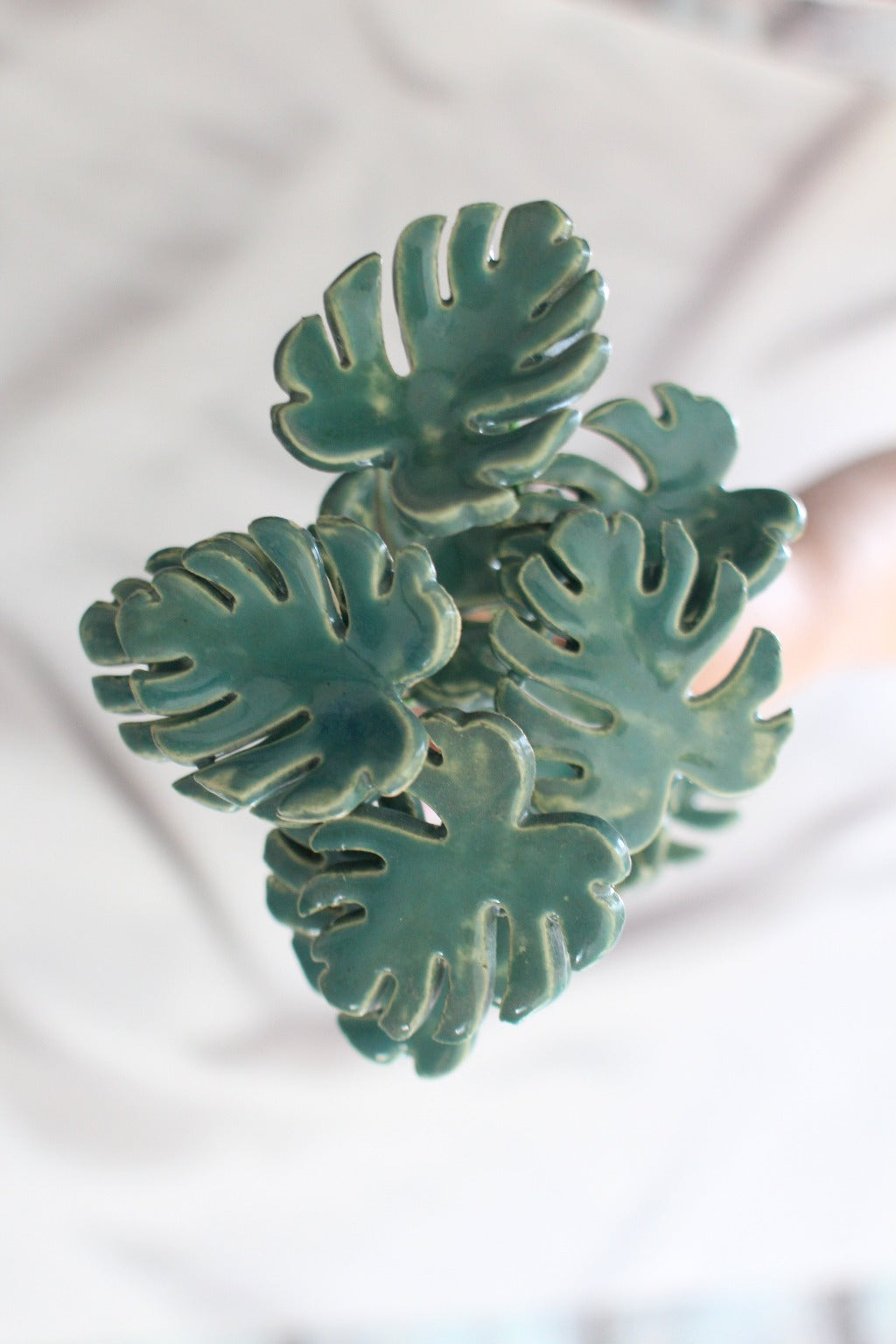 Ceramic Monstera leaves Housewarming gift