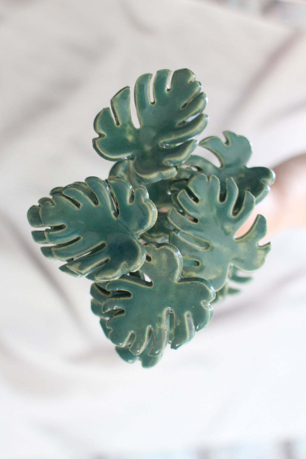 Ceramic Monstera leaves Housewarming gift