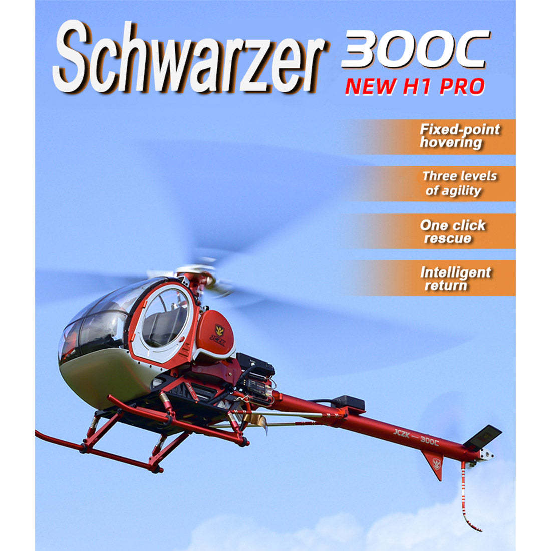 JCZK 300C PRO 2.4G 3-Blade Flybarless Alloy Realistic Schweizer RC Helicopter Mode