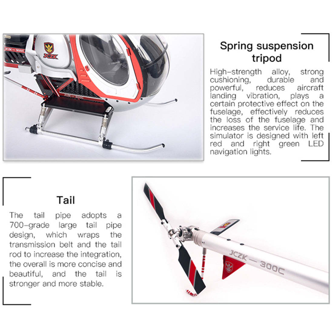 JCZK 300C PRO 2.4G 3-Blade Flybarless Alloy Realistic Schweizer RC Helicopter Mode