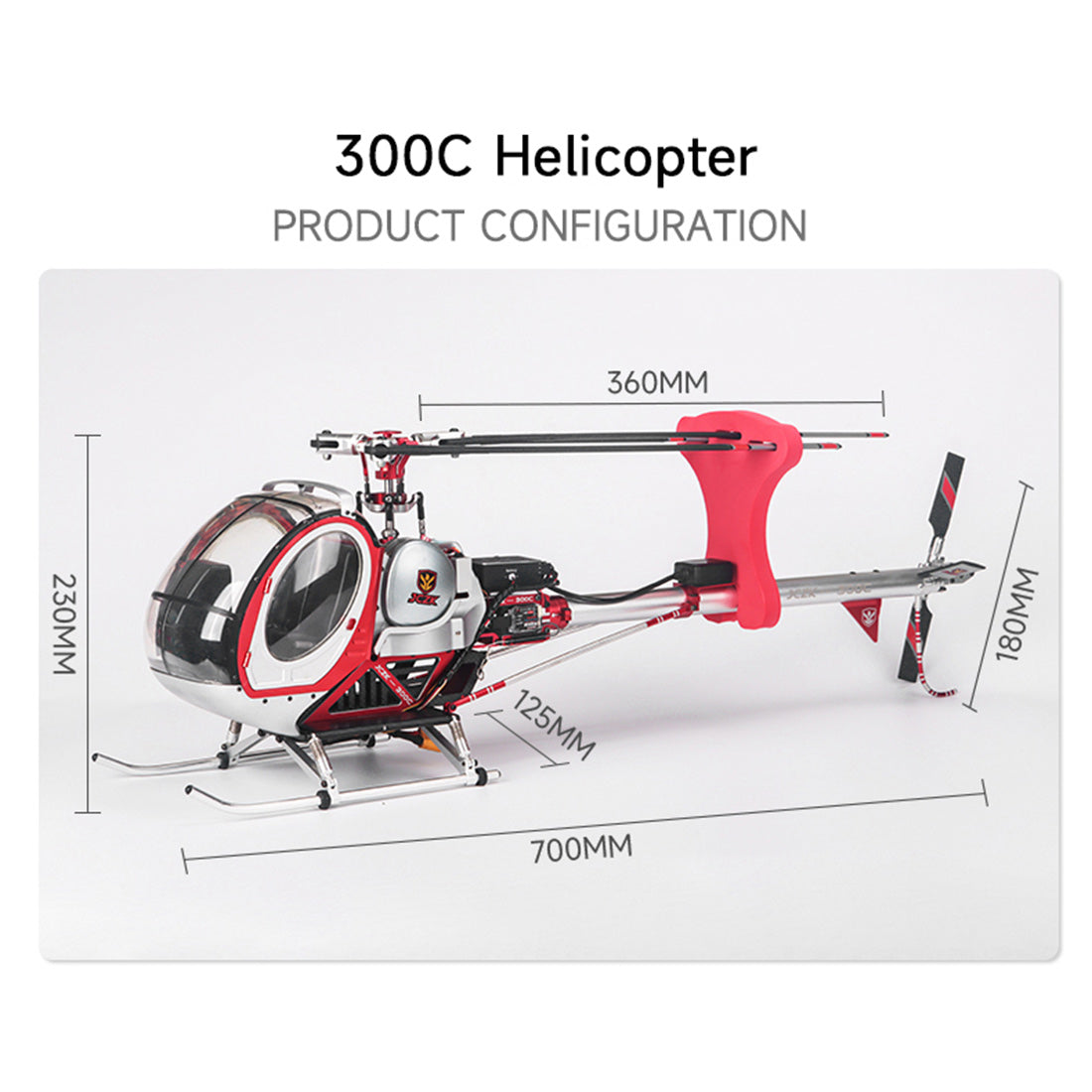 JCZK 300C PRO 2.4G 3-Blade Flybarless Alloy Realistic Schweizer RC Helicopter Mode