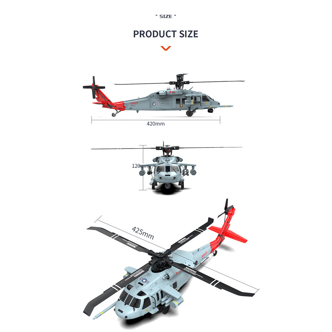  F09-H SH60 Seahawk 8CH RC Helicopter 1/47 Scale 2.4G Dual Brushless DD 6G/3D Stunt Copter Model (Include FC&GPS/RTF Version)