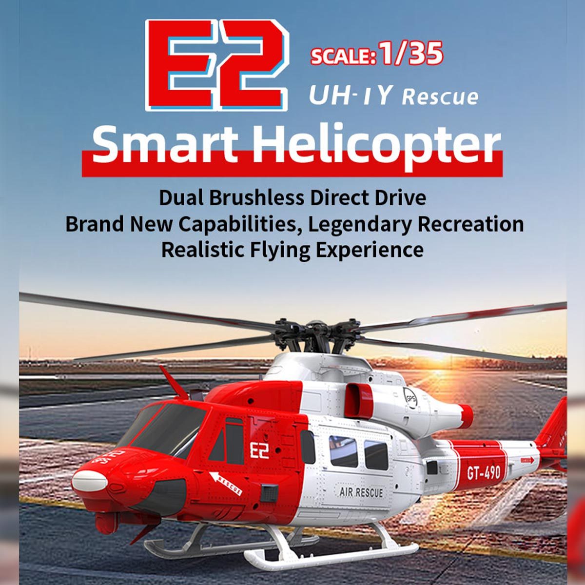  E2 UH-1Y 2.4G 6CH Dual Brushless Direct Drive RC Model 