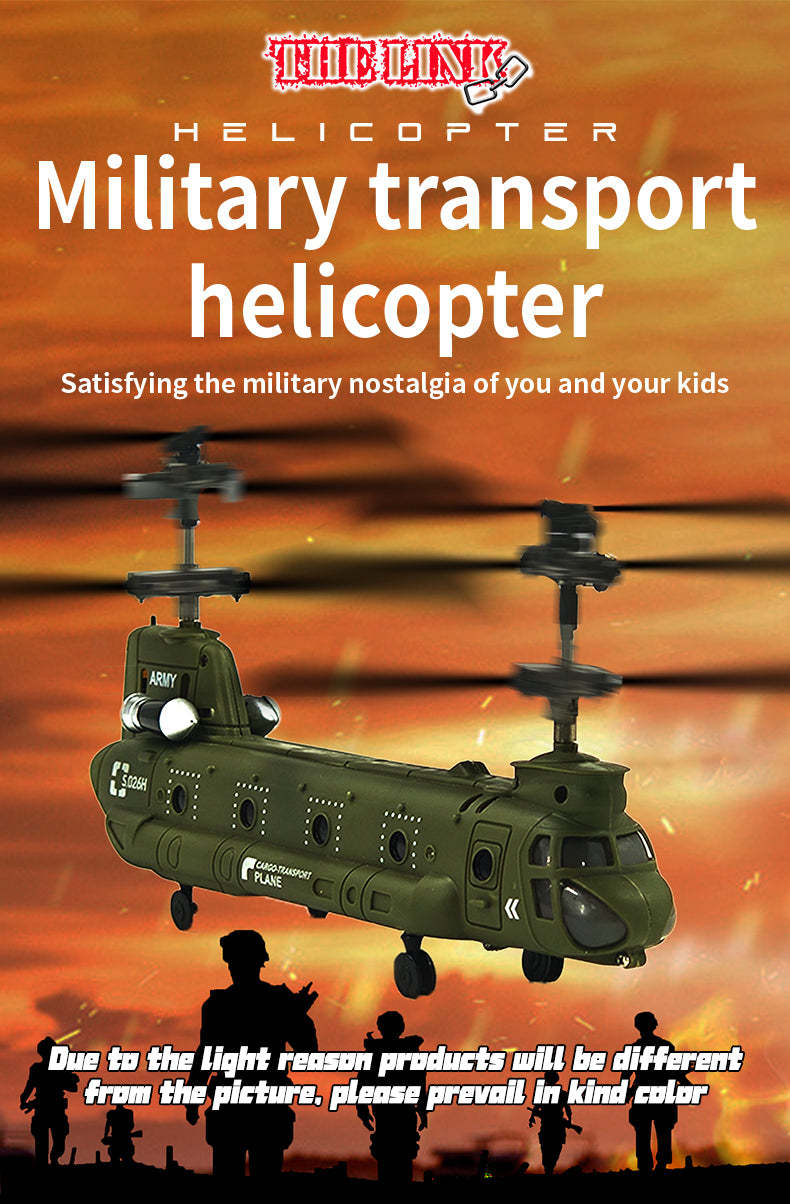 S026H Chinook Military Transport RC Helicopter 2.4G RC 3CH Dual-Rotor Military Aircraft Model RTF
