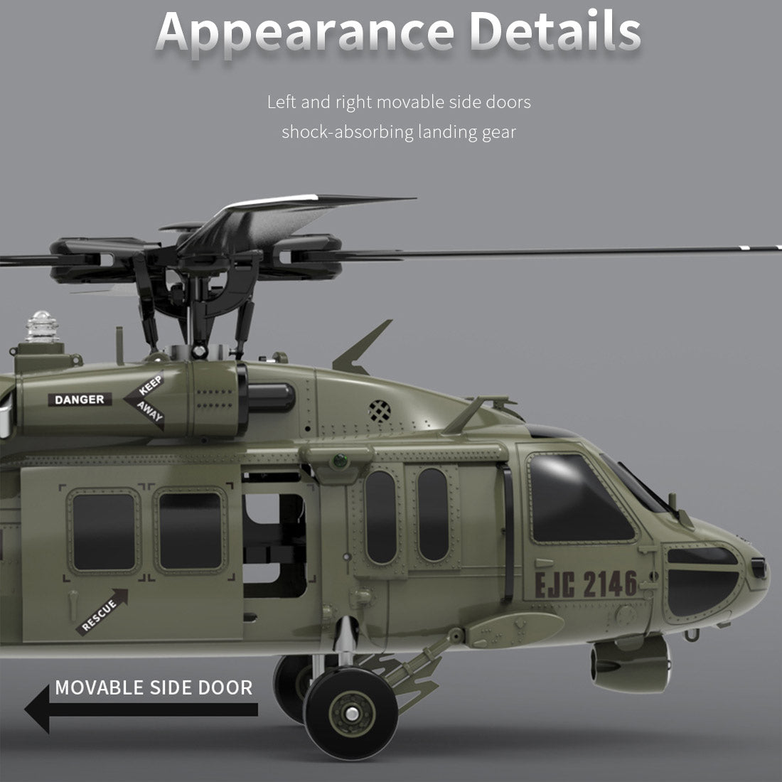 F09-V Blackhawk RC Helicopter 1/47 Scale 2.4G 6CH Dual Brushless Direct Drive Flybarless 6G/3D Stunt Model