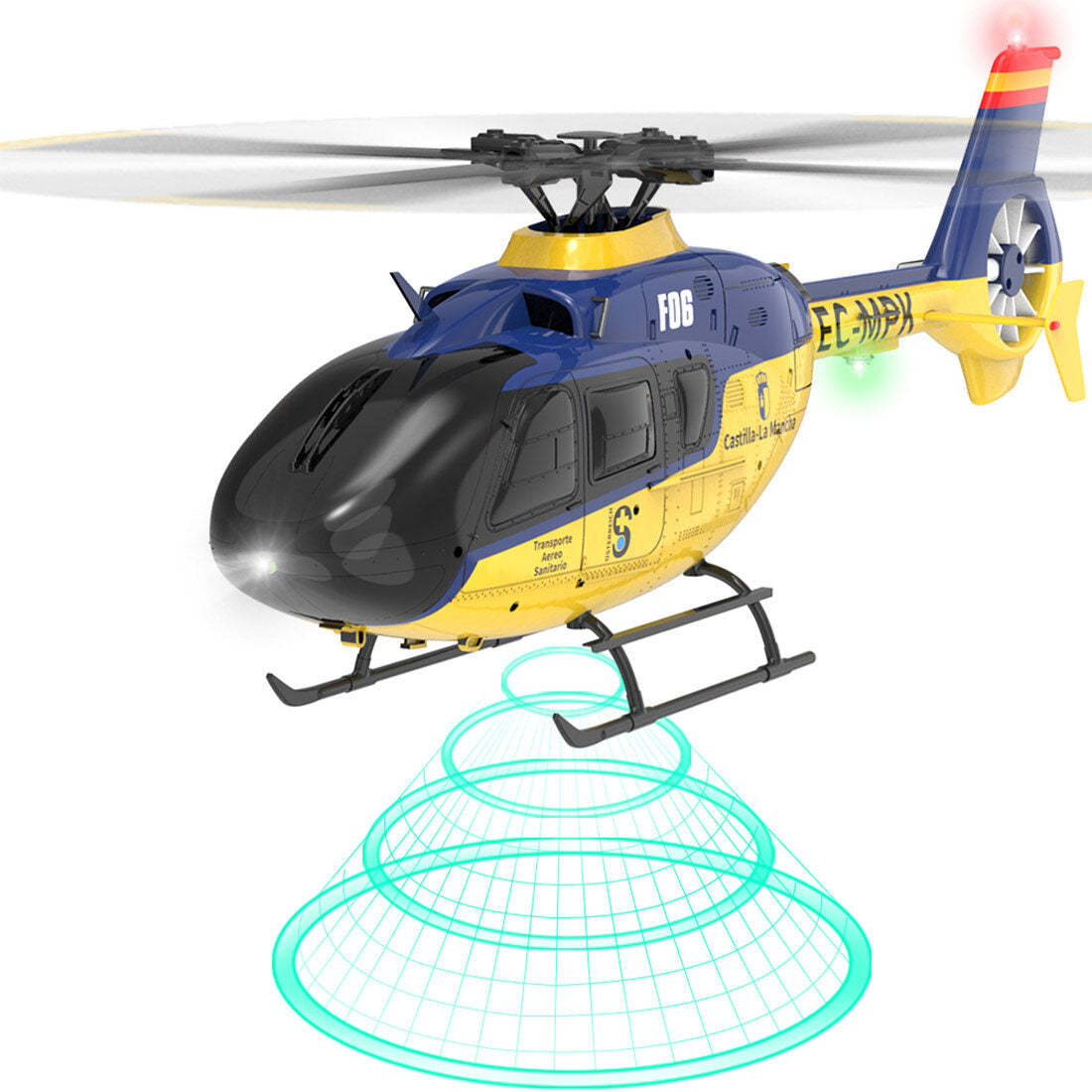  F06 1/36 Scale EC 135 2.4G 6CH Brushless Direct Drive RC Helicopter 3D/6G Flybarless RTF (mode1/mode2 switchable)