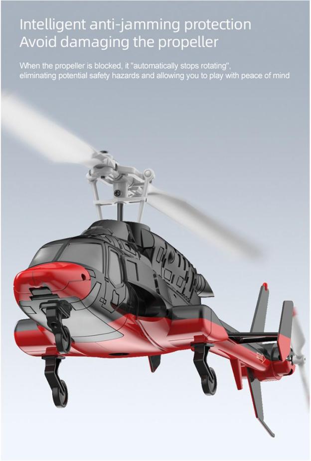 RC ERA A61 Micro RC Airwolf Helicopter 1/53 Scale Gyro with Optical Flow Altitude Hold RTF