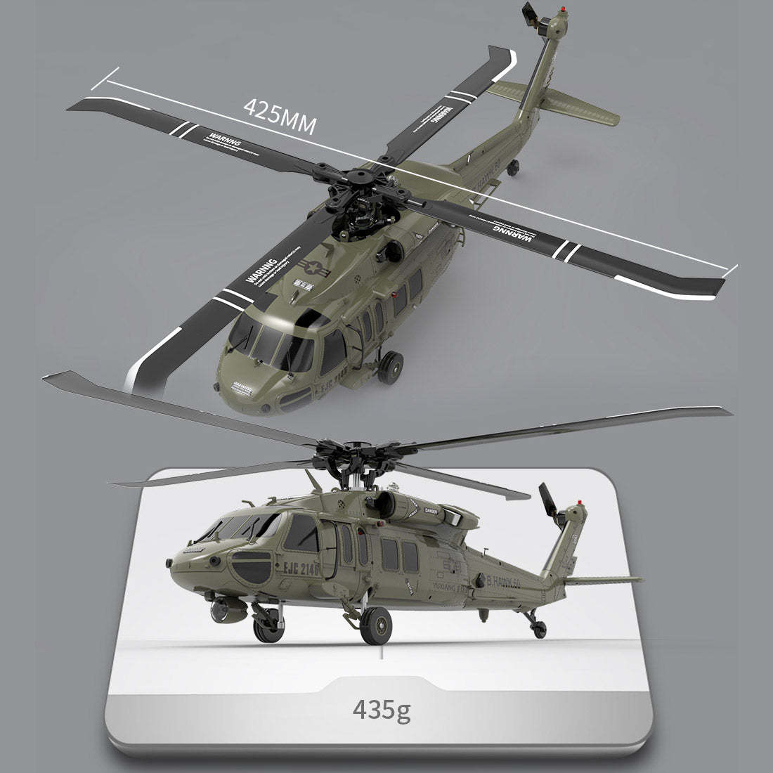 F09-V Blackhawk RC Helicopter 1/47 Scale 2.4G 6CH Dual Brushless Direct Drive Flybarless 6G/3D Stunt Model