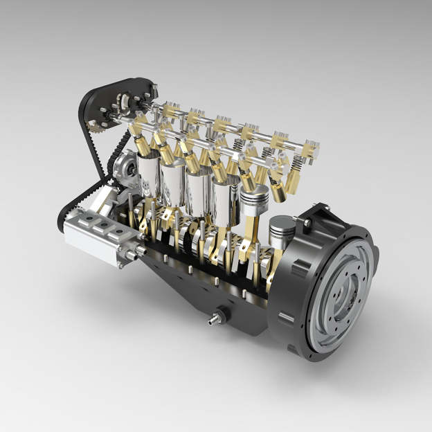  GS-L6 1/5 Scale 28CC Inline 6-Cylinder DOHC 4-Stroke Water-Cooled Gasoline IC Engine Model