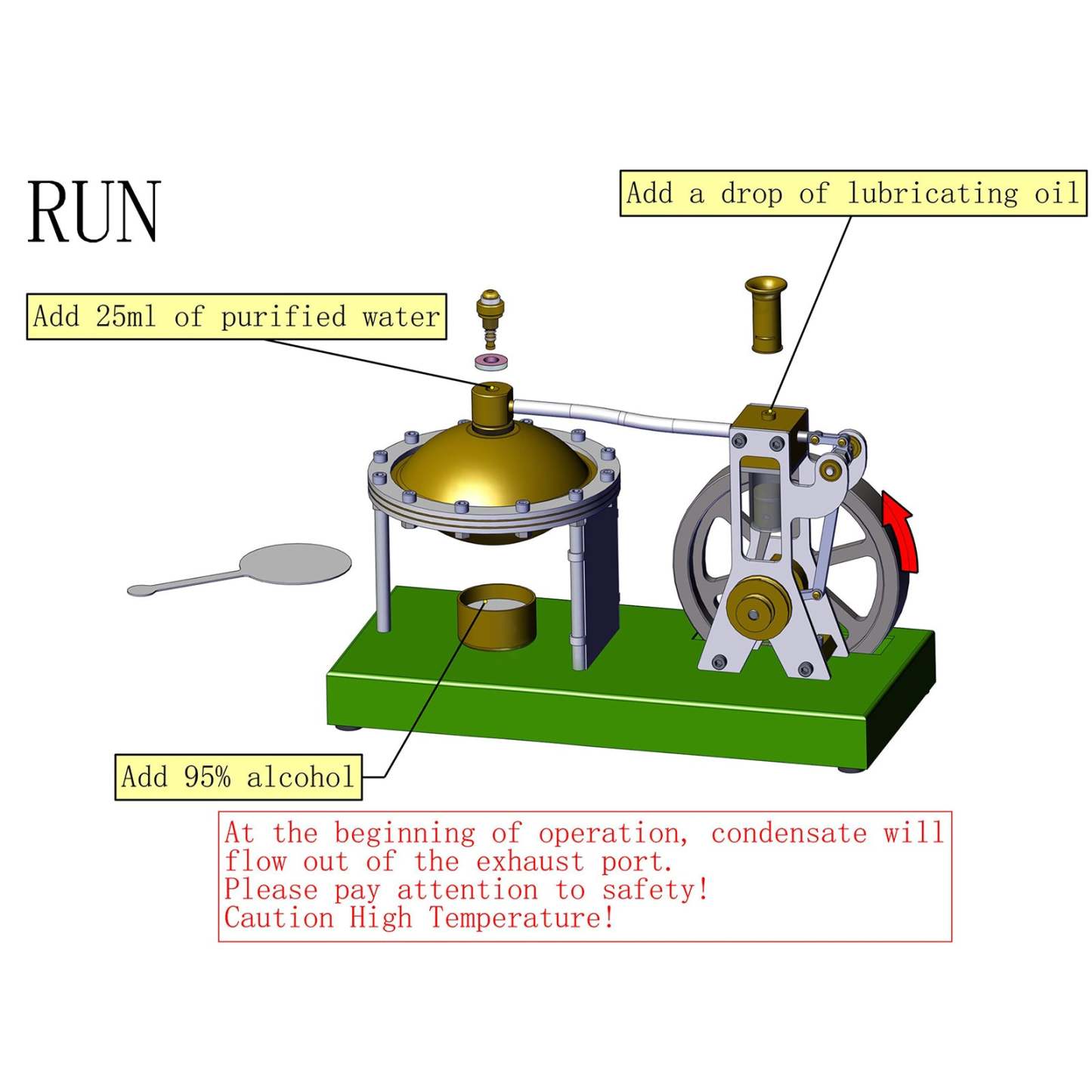 ENJOMOR DIY Assembly Steam Engine 