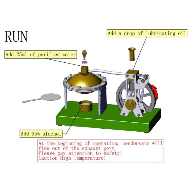 ENJOMOR DIY Assembly Steam Engine 