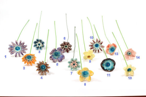 Wedding decor Wedding centerpiece Flowers decorations Spring decor Ceramic flowers