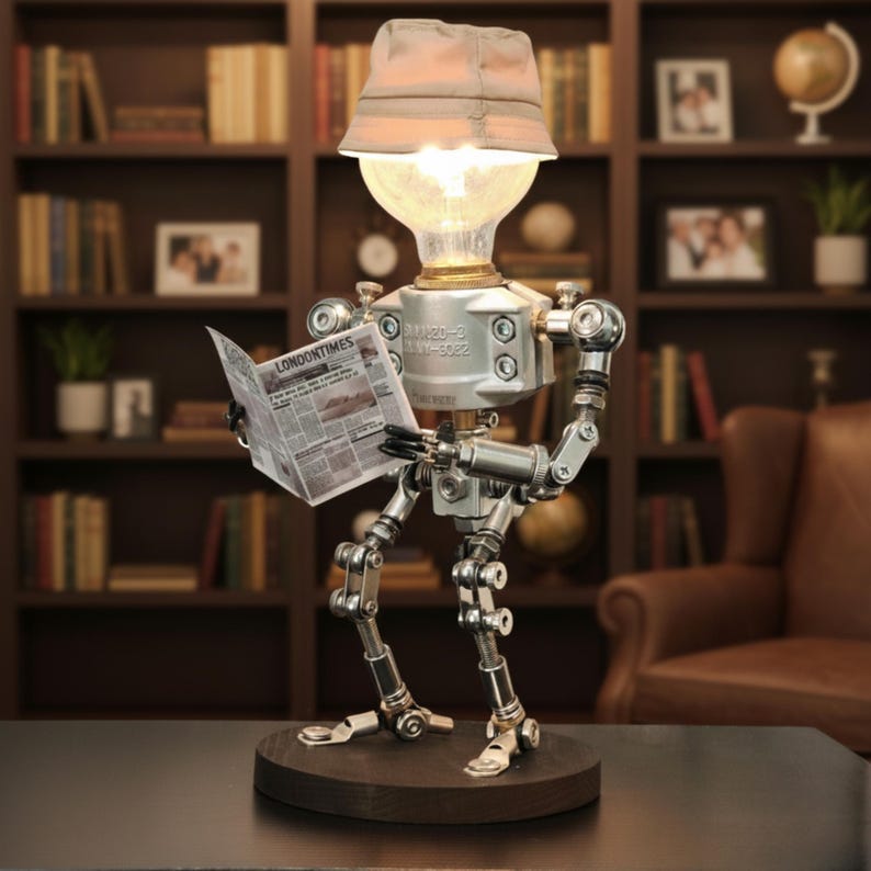 Handmade Robot Table Lamp 