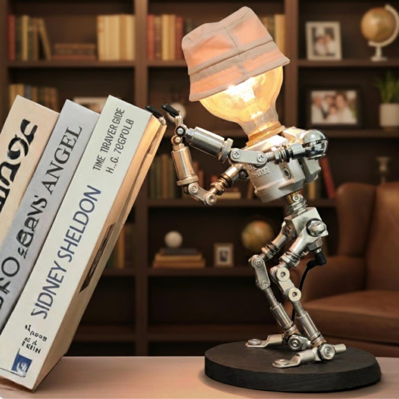 Handmade Robot Table Lamp 