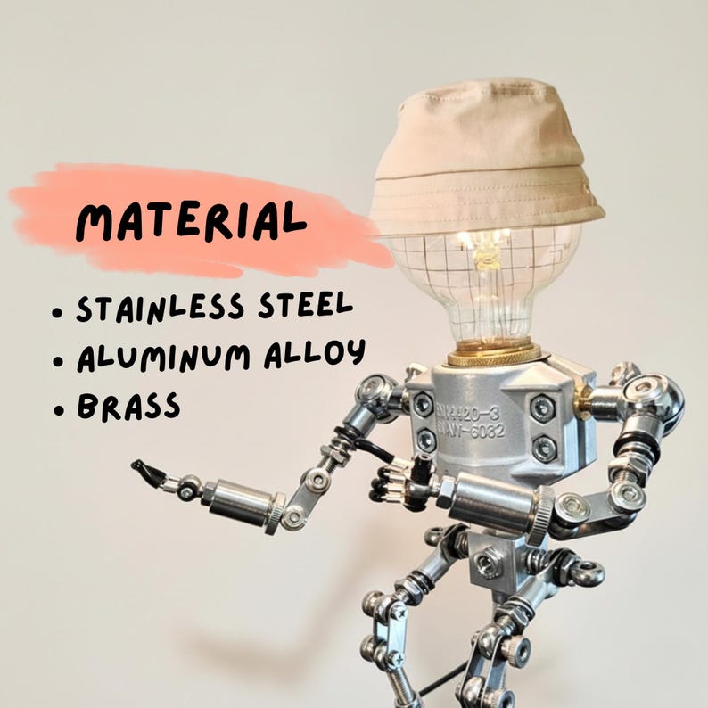 Handmade Robot Table Lamp 