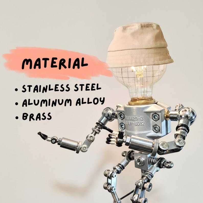 Handmade Robot Table Lamp 