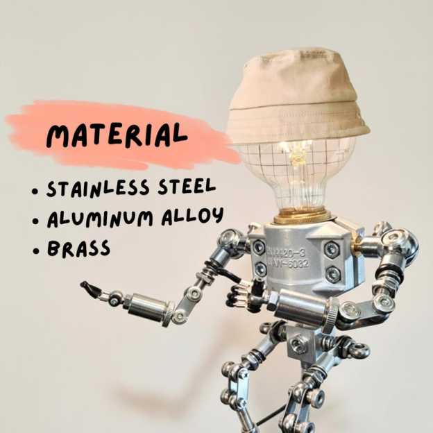 Handmade Robot Table Lamp 